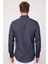 Erkek Slim Fit Dar Kesim Uzun Kollu Pamuklu Kolay Ütü Çizgili Lacivert Düğmeli Yaka Gömlek 4