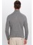 Erkek Slim Fit Dar Kesim Yumuşak Dokulu Desenli Dik Yaka Düğmeli Gri Triko Kazak 6