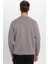 Unisex Relax Fit Rahat Kesim Pamuklu Yumuşak Dokulu İçi Polarlı Basic Gri Bisiklet Yaka Sweatshirt 6