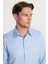 Slim Fit Uzun Kollu Kolay Ütü Teri Emen Nefes Alan Doku Kravatlık Dört Mevsim Mavi Erkek Gömlek 1