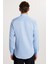 Slim Fit Uzun Kollu Kolay Ütü Teri Emen Nefes Alan Doku Kravatlık Dört Mevsim Mavi Erkek Gömlek 4