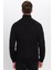 Erkek Slim Fit Dar Kesim Armürlü Fermuarlı Siyah Dik Yaka Kazak 4