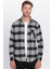 Erkek Slim Fit Dar Kesim Oduncu Tek Cepli Kareli Kışlık Gömlek 3