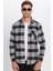 Erkek Slim Fit Dar Kesim Oduncu Tek Cepli Kareli Kışlık Gömlek 4