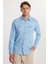 Slim Fit Uzun Kollu Gündelik Denim Kot Erkek Mavi Gömlek 3