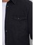 Erkek Slim Fit Dar Kesim Uzun Kollu denim Kot Çift Cep Çıtçıtlı Siyah Gömlek 3