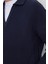 Erkek Slim Fit Dar Kesim Polo Yaka Lacivert Kazak 3