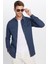 Erkek Slim Fit Dar Kesim Çift Cepli Denim Kot Lacivert Gömlek 2