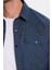 Erkek Slim Fit Dar Kesim Çift Cepli Denim Kot Lacivert Gömlek 3