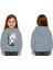 Unisex Baskılı Çocuk Swaetshirt Labubu Baskılı Kapüşonlu 3 Iplik Şardonlu 1
