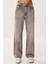 Düz Paça Yüksek Bel Jean LRI0031 Açık Kahverengi 5