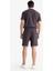 %100 Pamuk Relax Fit Twill Dokulu Cepli Şort E2590AX25SM 14