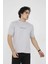 Unisex Bisiklet Yaka Slim Fit T-Shirt- Boyalı Gri 1