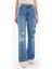 90's Wide Leg Yırtık Detaylı Yüksek Bel Geniş Paça Uzun Jean Yıkamalı Pantolon D9394AX25SM 9