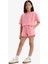 Kız Çocuk 2'li Takım Baskılı Kısa Kollu Tişört Şort E0730A825SM 14
