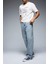 %100 Pamuk Baggy Fit Geniş Kalıp Normal Bel Geniş Paça Jean Yıkamalı Pantolon 9