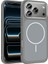 iPhone 17 Pro Max Uyumlu Kılıf Sanremo Metal Kamera Çerçeveli M-Safe Şarj Özellikli Gri 3