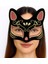çınar ticaret siyah renk süet kaplama üzeri kırmızı sarı simli kedi maskesi 17x14 cm 1