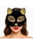 çınar ticaret siyah renk gold simli süet kaplama kedi maskesi 18x14 cm 1