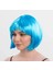 çınar ticaret turkuaz açık mavi renk düz kesim kısa küt parti peruğu 4