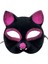 çınar ticaret siyah renk fuşya simli süet kaplama kedi maskesi 18x14 cm 2