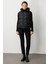 Kadın Kapüşonlu Şişme Yelek 8581 Siyah 4