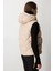 Kadın Kapüşonlu Şişme Yelek 8581 Bej 4