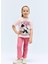 Kız Bebek Disney Mickey & Minnie 2'li Takım Kısa Kollu Tişört Fitilli Kaşkorse Beli Lastikli Tayt E4849A525SM 13