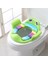 çınar ticaret kurbağa model çocuk-bebek yanlardan tutmalı yumuşak süngerli klozet kapağı adaptörü yeşil 2