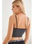 çınar ticaret kadın anstrasit gri ıp askılı crop top bluz 4