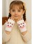 Kedi Desenli Kapaklı Kız Çocuk Peluş Parmaksız Eldiven 1