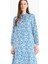 Regular Fit Desenli Dik Yaka Uzun Kollu Diz Altı Tunik D9861AX25SM 15