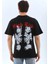 Unisex Oversize Baskılı Bisiklet Yaka T-Shirt - Siyah 2