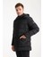 Erkek Siyah Çıkarılabilir Kapüşonlu Şişme Mont 7