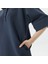 Kadın Loose Fit Kısa Kollu Polo Yaka Lacivert Elbise 4