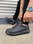 JY151 Boost Bağcıklı Cilt Erkek Günlük Sneaker Ayakkabı Cst - Siyah 3
