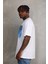 Unisex Baskılı Oversize T-Shirt - Beyaz 4