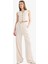 Wide Leg Keten Karışımlı Palazzo Pantolon Yüksek Bel Geniş Bol Paça Pensli Cepli A1922AX25SM 11