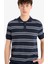 Regular Fit Polo Yaka Çizgili Kısa Kollu Yumuşak Tuşeli Triko Tişört E2665AX25SP 11