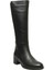 D25KC-2300 - B Kadın Hakiki Deri Konç Lastikli Topuklu Günlük Çizme Siyah 1