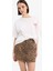 Coool Leopar Desenli Normal Bel Gabardin Mini Etek 12