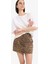 Coool Leopar Desenli Normal Bel Gabardin Mini Etek 13