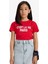 Kız Çocuk Bisiklet Yaka Baskılı Kısa Kollu Tişört 15