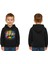 Unisex Mınıons Baskılı Çocuk Swaetshirt Baskılı Kapüşonlu 3 Iplik Şardonlu 1