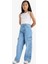 Kız Çocuk Wide Leg Kargo Geniş Paça Jean Pantolon E5879A825AU 13