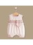 Isme Özel Nakışlı Pudra Krem Nostalji Bebek Elbise 6-9 Ay 5