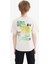 Erkek Çocuk Bisiklet Yaka Sırt Baskılı Kısa Kollu Tişört 8