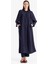 Relax Fit Gömlek Yaka Cepli Basic Düz Uzun Kollu Maxi Tesettür Elbise 11