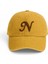 Isme Özel Harf Nakışlı Sarı Vintage Stil Eskitme Kumaş Ayarlanabilir Unisex Beyzbol Şapkası 1