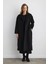 Astarsız Klasik Yün Manto - Siyah 1